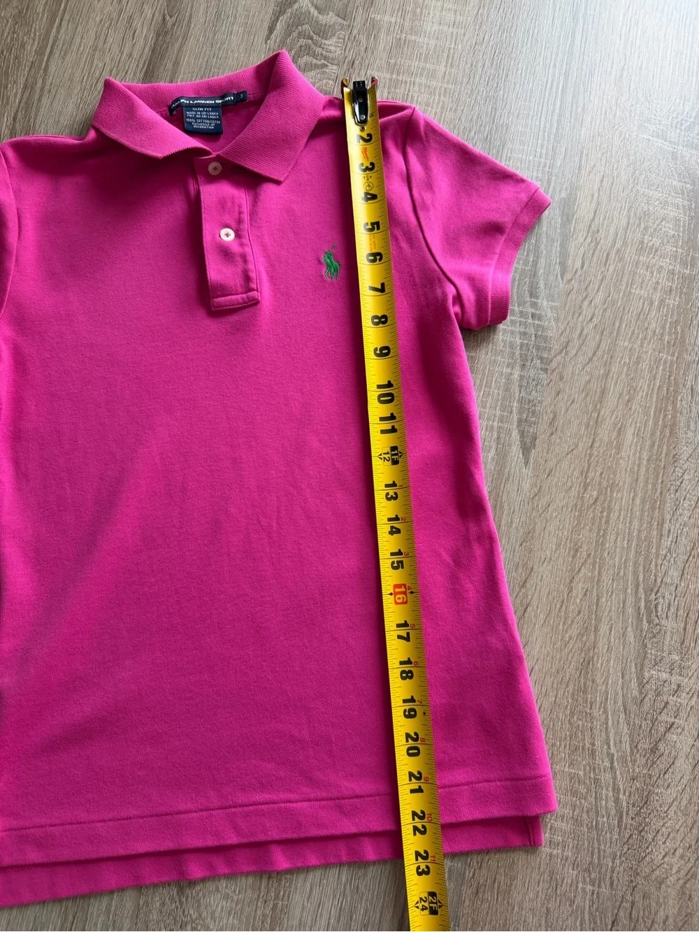 Ralph Lauren Sport Girls Bright Fuchsia Polo with Green Pony Small